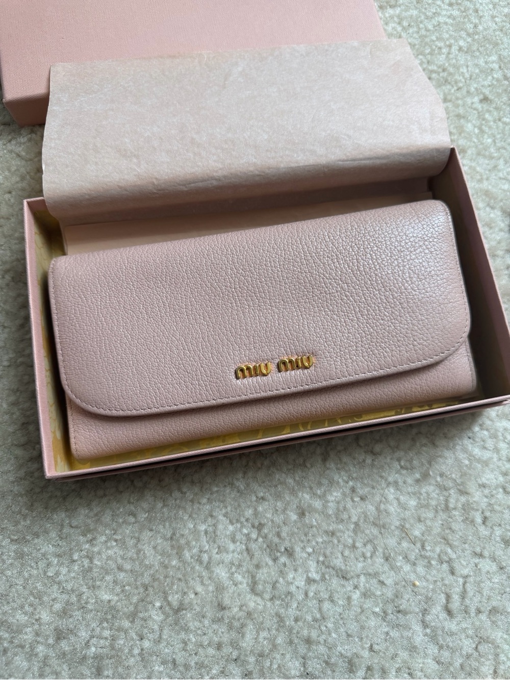Miu Miu Pink Leather Continental Wallet